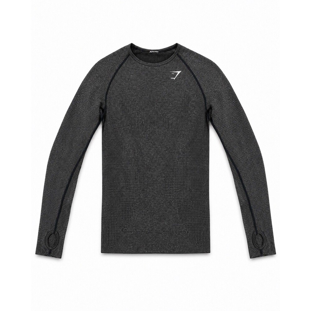 Gymshark Vital Seamless Top Womens Small Grey  Long Sleeve Workout Shirt